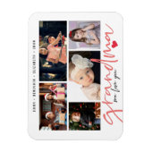 Grandma we houden van je moderne fotocollage magneet (Verticaal)