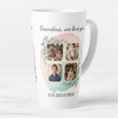 Grandma we love you 6 Photo Collage Eucalyptus Latte Mok (Rechterhoek)