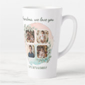 Grandma we love you 6 Photo Collage Eucalyptus Latte Mok (Rechts)