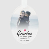Grandma we love you Script 2 sided template Photo Ornament (voorkant)