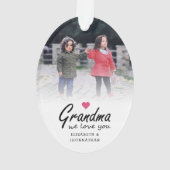 Grandma we love you Script 2 sided template Photo Ornament (achterkant)