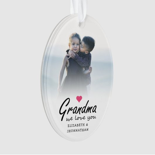 Grandma we love you Script 2 sided template Photo Ornament (voorkant)