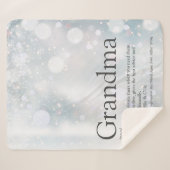 Grandma Winter Holiday Snowflakes Definitie Sherpa Deken (Voorkant (horizontaal))