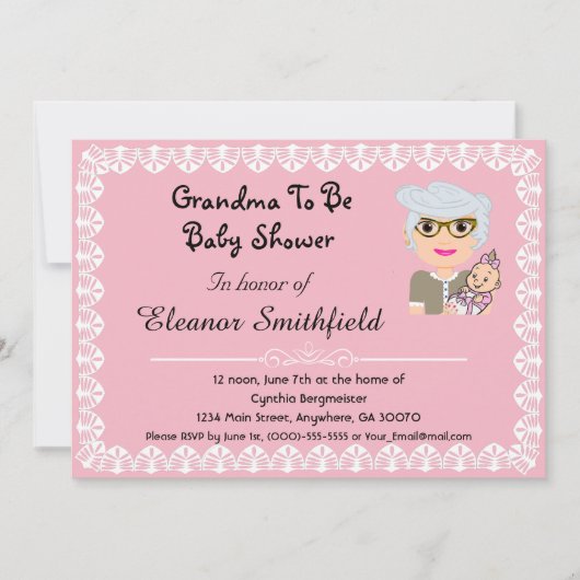 GrandMa wordt Baby shower Invitation Kaart (Voorkant)