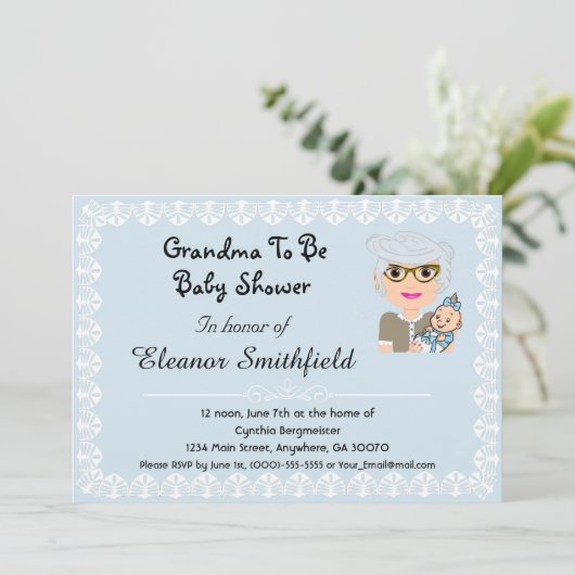 GrandMa wordt Baby shower Invitation Kaart (Staand voorkant)
