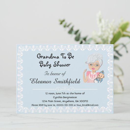 GrandMa wordt Baby shower Invitation Kaart (Staand voorkant)