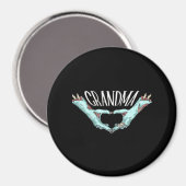 Grandma Zombie Hand Heart Halloween Costume Famili Magneet (Voorkant / Achterkant)