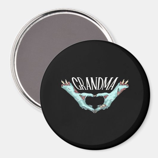 Grandma Zombie Hand Heart Halloween Costume Famili Magneet (Voorkant / Achterkant)