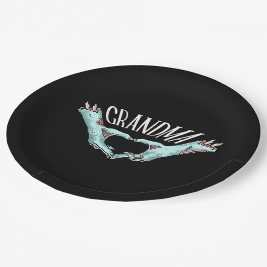 Grandma Zombie Hand Heart Halloween Costume Famili Papieren Bordje (Gekanteld)