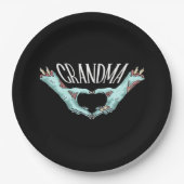 Grandma Zombie Hand Heart Halloween Costume Famili Papieren Bordje (Voorkant)