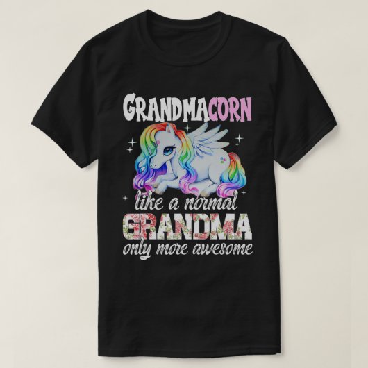 Grandmacorn Cute Unicorn Lover Moederdag oma T-shirt (Design voorkant)