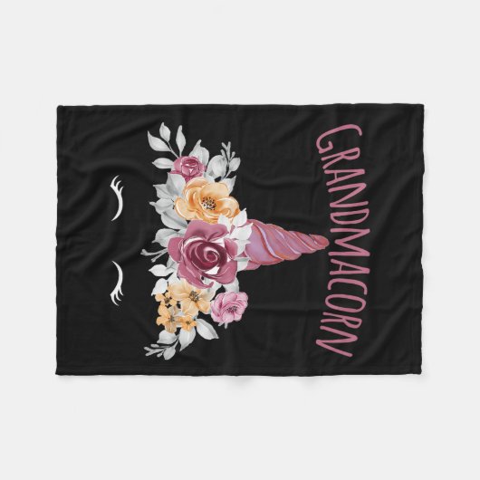 Grandmacorn Unicorn Grandma Premium  Fleece Deken (Voorkant (Horizontaal))
