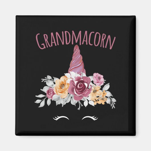 Grandmacorn Unicorn Grandma Premium  Magneet (Voorkant)