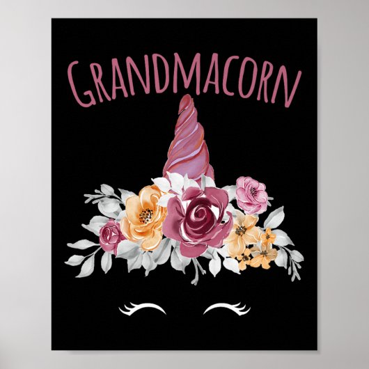 Grandmacorn Unicorn Grandma Premium  Poster (Voorkant)