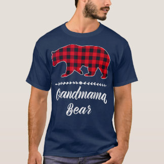 Grandmama Bear Red Buffalo Check Plaid Fun Grandma T-shirt