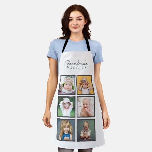 Grandma's Angels Custom Six Photo Template Schort (Gedragen)