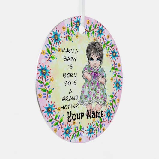 Grandmas Baby Girl   Metalen Ornament (Voorkant Rechts)
