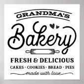 Grandma's Bakery Sign Poster (Voorkant)