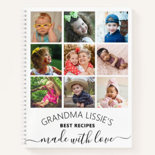 Grandma's Best Recipes Cookbook 10 Photo Collage Notitieboek
