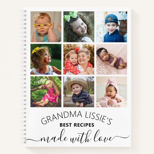 Grandma's Best Recipes Cookbook 10 Photo Collage Notitieboek (Voorkant)