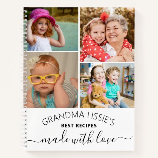 Grandma's Best Recipes Cookbook 5 Foto Collage Notitieboek (Voorkant)
