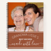Grandma's Best Recipes Terracotta Photo Cookbook Notitieboek (Voorkant)