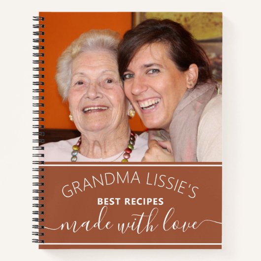 Grandma's Best Recipes Terracotta Photo Cookbook Notitieboek (Voorkant)