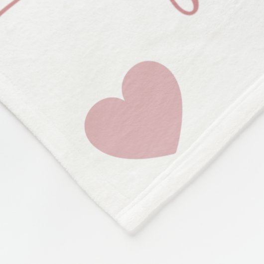 Grandmas Blessings 16 Foto roze Hearts White Fleece Deken (Hoek)