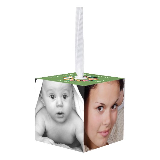 Grandmas Brag Photo Cube Ornament (Achter hoekig)