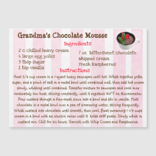 Grandma's Chocolate Mousse Recept Magnetische Kaar