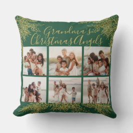 Grandma's Custom Elegant Christmas Photo Collage Kussen