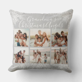 Grandma's Custom Elegant Christmas Photo Collage Kussen
