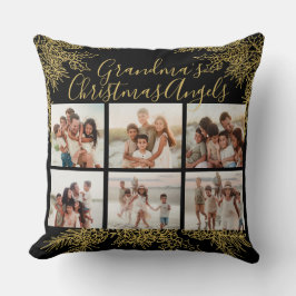 Grandma's Custom Elegant Christmas Photo Collage Kussen