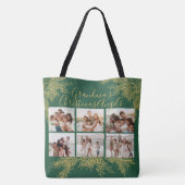 Grandma's Custom Elegant Christmas Photo Collage Tote Bag (Achterkant)