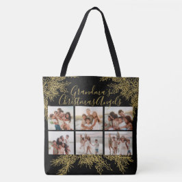 Grandma's Elegant Custom Christmas Photo Collage Tote Bag