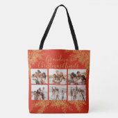 Grandma's Elegant Custom Christmas Photo Collage Tote Bag (Voorkant)