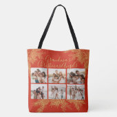 Grandma's Elegant Custom Christmas Photo Collage Tote Bag (Achterkant)