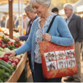 Grandma's Elegant Custom Christmas Photo Collage Tote Bag