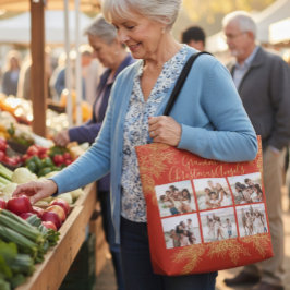 Grandma's Elegant Custom Christmas Photo Collage Tote Bag