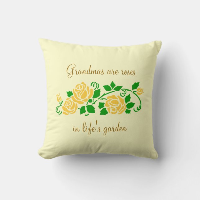 Grandmas en Rozen Pillow Kussen (Voorkant)