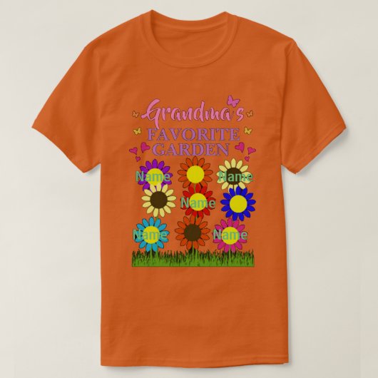 Grandmas Favoriete tuin T-shirt (Design voorkant)