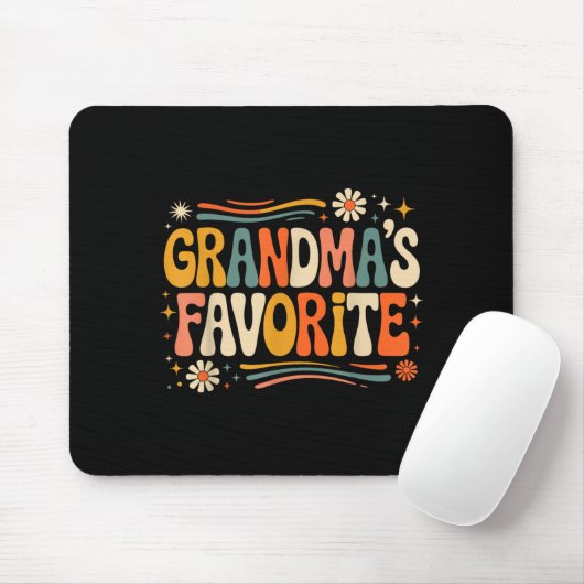 Grandmas Favorite Funny Grandparent Granhild Vinta Muismat (Met muis)
