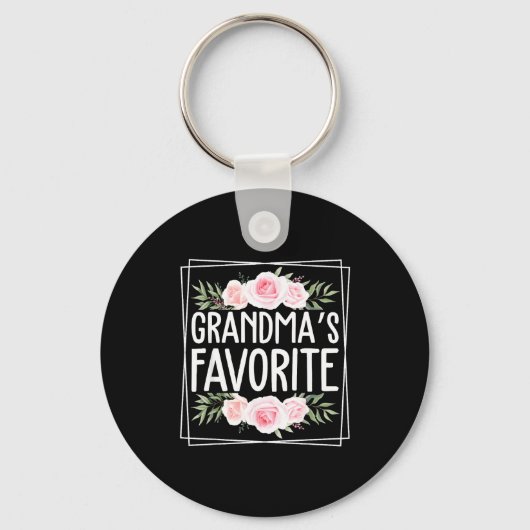 Grandma's Favorite Grandparent Granhild Humor Flor Sleutelhanger (Voorkant)