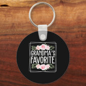 Grandma's Favorite Grandparent Granhild Humor Flor Sleutelhanger (Voorkant)