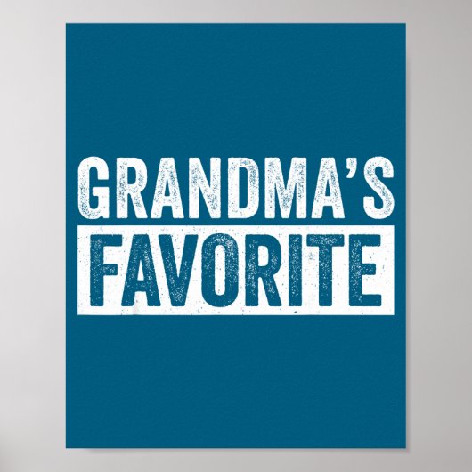 Grandmas Favorite Grandson Funny Granhild Granddau Poster (Voorkant)