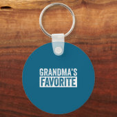 Grandmas Favorite Grandson Funny Granhild Granddau Sleutelhanger (Voorkant)