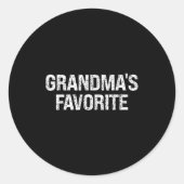 Grandma's Favorite  Ronde Sticker (Voorkant)
