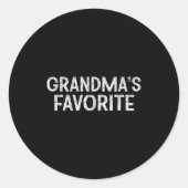 Grandma's Favorite  Ronde Sticker (Voorkant)