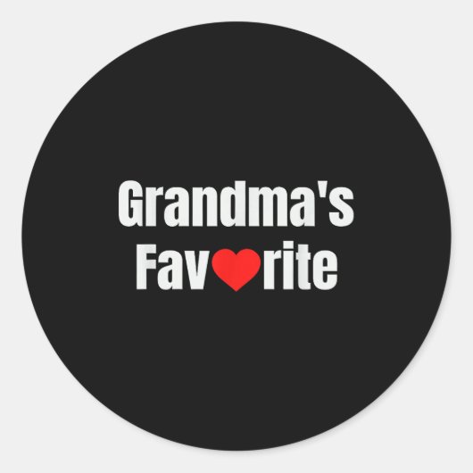 Grandma's Favorite  Ronde Sticker (Voorkant)