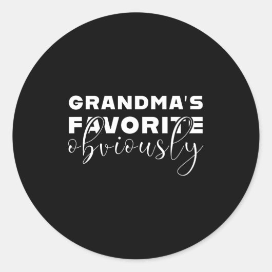Grandma's Favorite T, Grandson Or Granddaughter  Ronde Sticker (Voorkant)